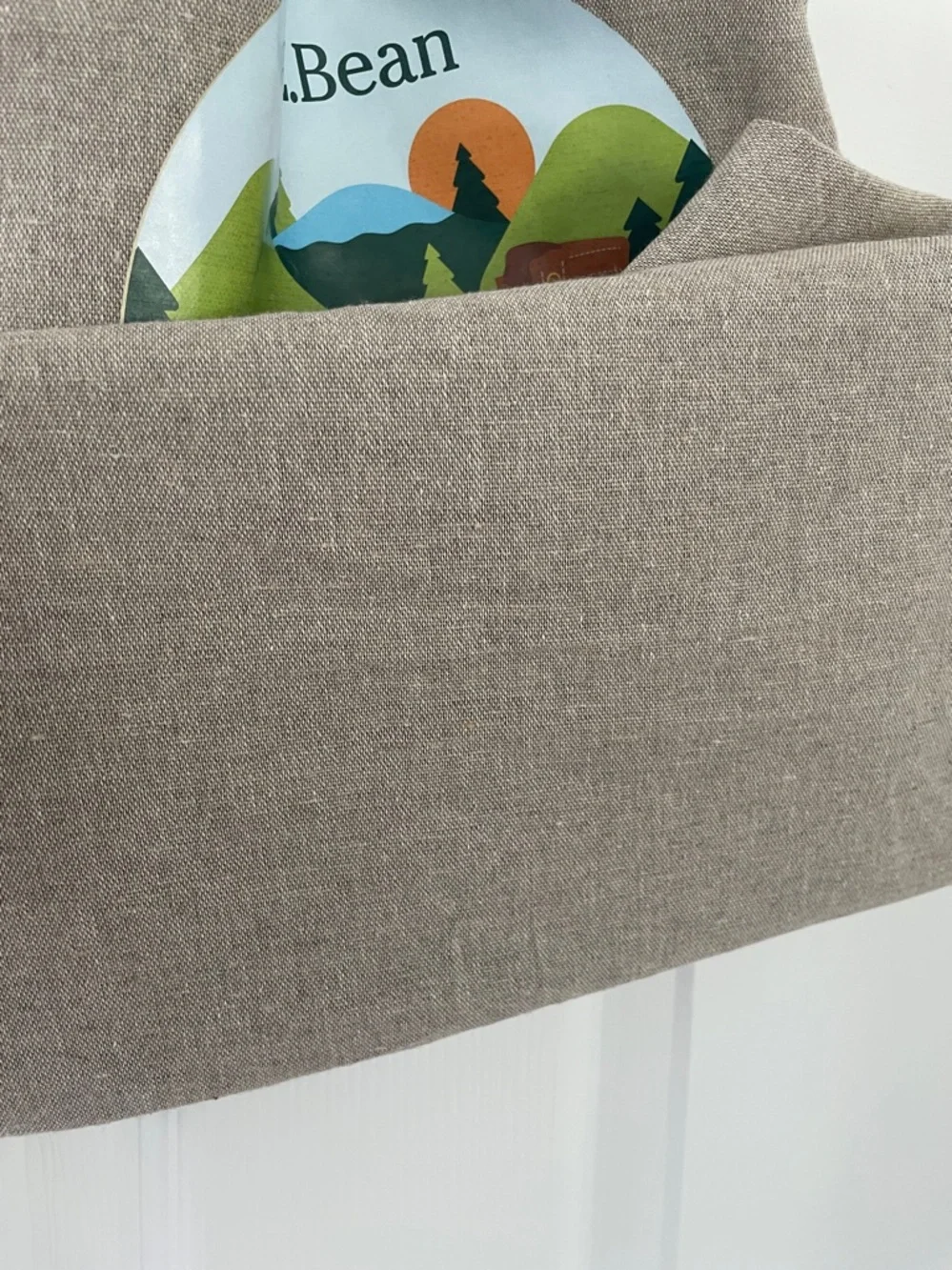 L.L. Bean Canvas Tote in Gray with Colorful Outdoor Graphic - Picture 4 of 6